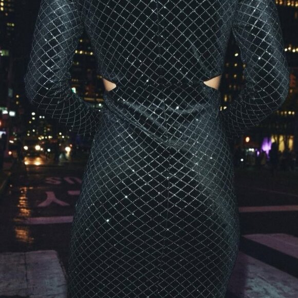 ZARA SHIMMERY VELVET DRESS ladies medium - Picture 9 of 12